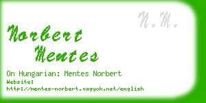 norbert mentes business card